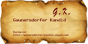 Gaunersdorfer Kandid névjegykártya